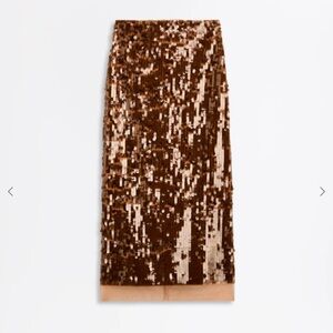 Gold Sequin Pencil MIDI Skirt size 2 BNWT Glam Statement Skirt